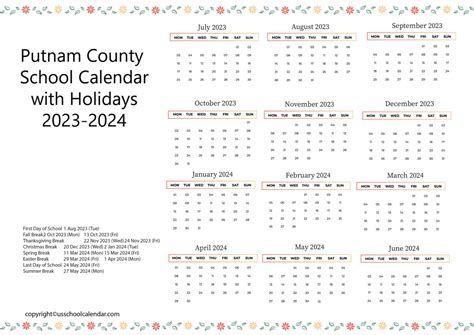 Putnam County Schools Calendar Gallery