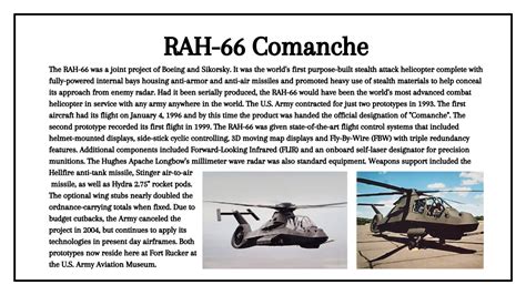 RAH-66 Comanche Cancellation