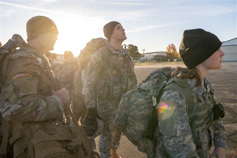 A group of ROTC cadets standing at attention