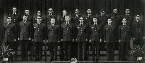 A group of ROTC cadets standing at attention