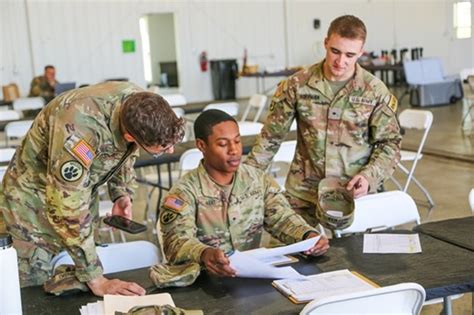 A group of ROTC cadets participating in a leadership exercise