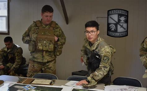 ROTC student leading a team