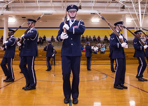 ROTC Students Participating In Drill Team Competition