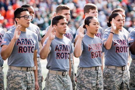 ROTC students in training