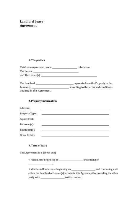 Rental Agreement Landlord