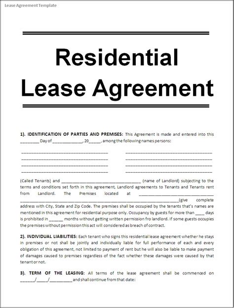 Rental Agreement Sample