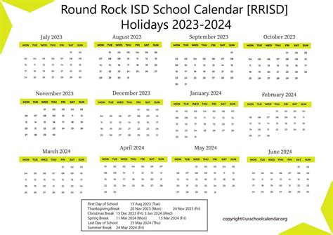 Round Rock ISD Calendar Extracurricular Activities