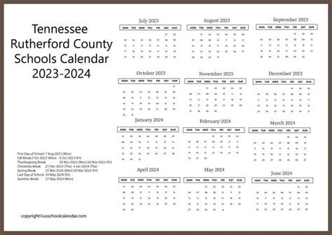 Rutherford County Schools TN Calendar FAQs