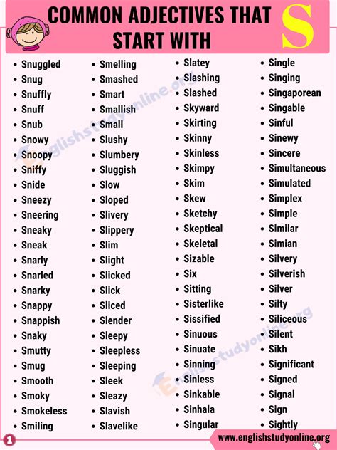 S Adjectives Examples