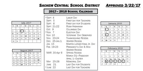 Sachem Calendar Images