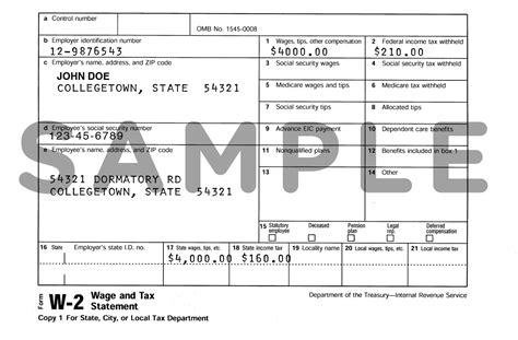 Description of Sample W2 Form