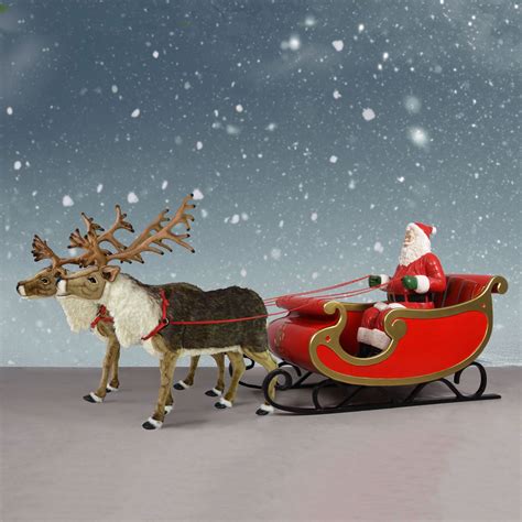 Santa's sleigh decorated with ornaments and garlands