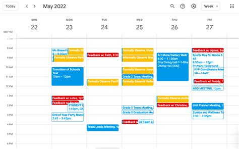 Description of School Calendar Organization