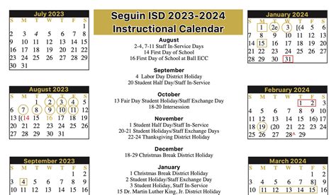 Seguin Isd School Calendar