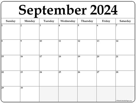 September Printable Calendar Templates