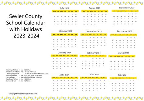 Sevier County Schools Calendar Image 6