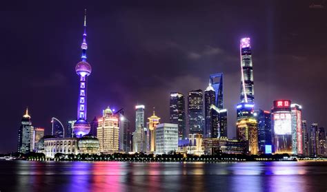 Shanghai skyline at night