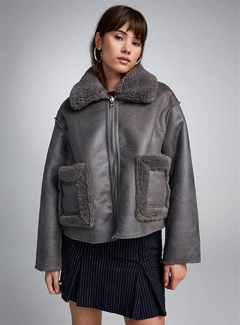 Old Navy Sherpa Jacket in Gray