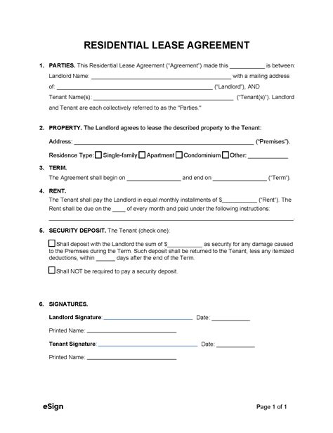 Simple Rental Agreement Printable