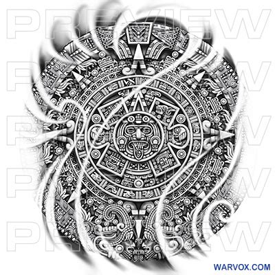 Sleeve Design with Aztec Calendar Elements