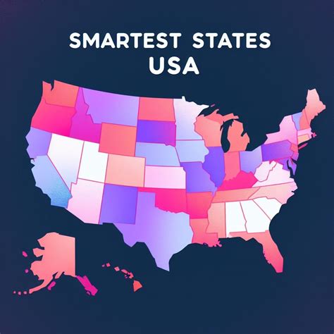 Infographic showing the top 5 smartest states in America