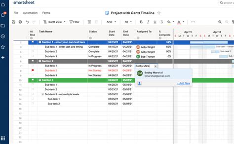 Smartsheet Task Scheduling