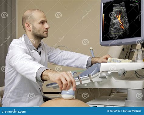 Sonography Technician Operating Ultrasound Equipment