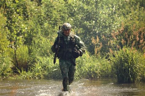 Special Forces soldier with weapons