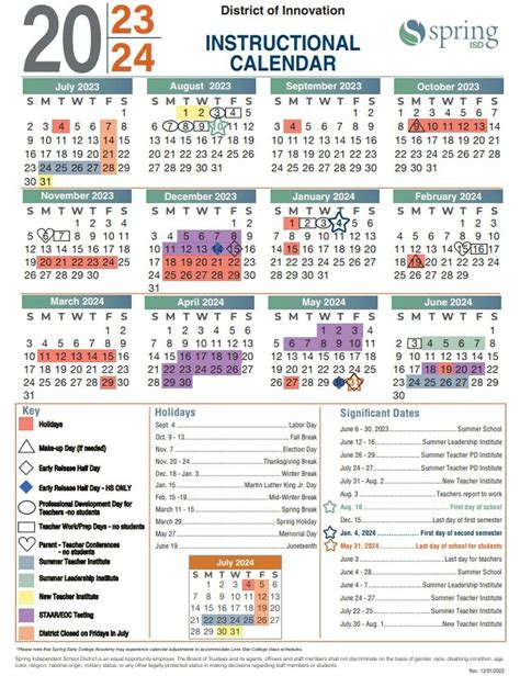 Spring Isd Calendar Academic Support