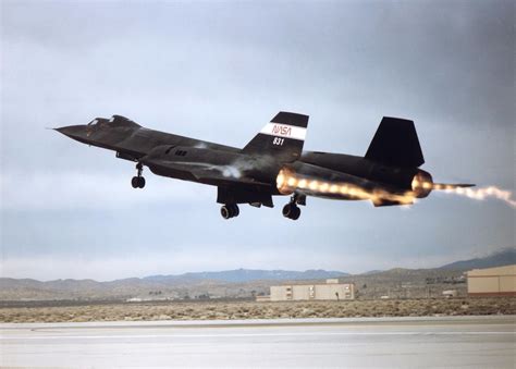 The SR-71 Blackbird during a flight test