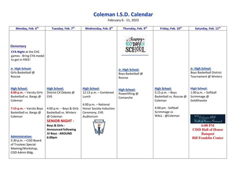 Staying Updated CISD Calendar