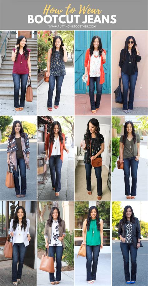 Women wearing straight out the boot jeans with a blouse and boots