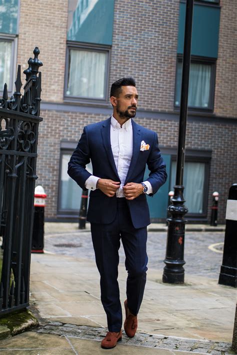 Styling a Navy Suit with Brown Shoes