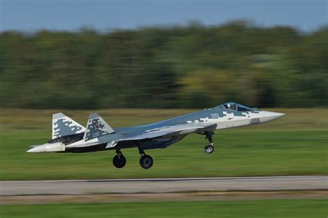 Su-57 Stealth Fighter Takeoff