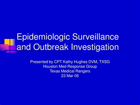 Surveillance and Outbreak Investigation