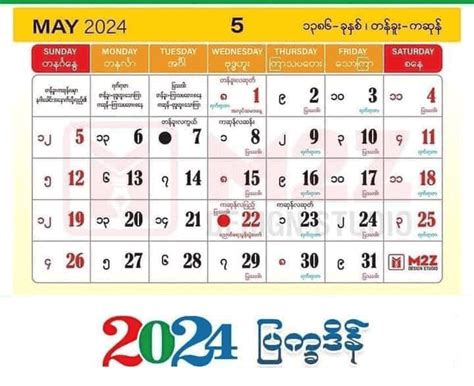 Swo Nyi Burmese Calendar Usage