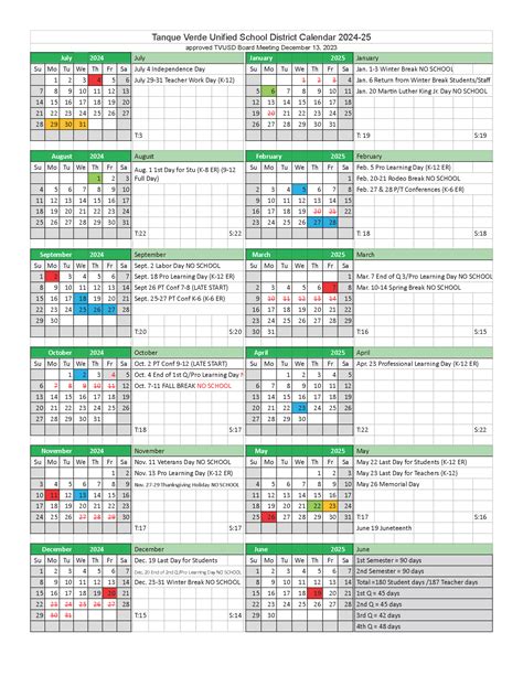 TVUSD Calendar