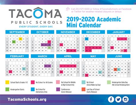 Tacoma Schools Calendar Overview