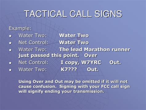 Tactical Call Sign