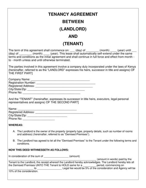 Tenant Agreement