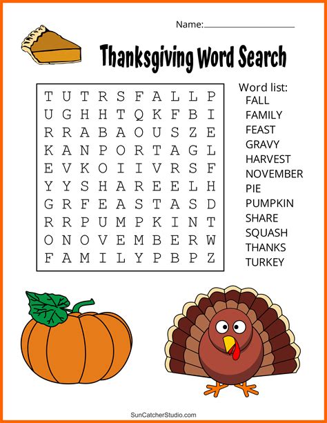 Thanksgiving Word Search Printable Fun