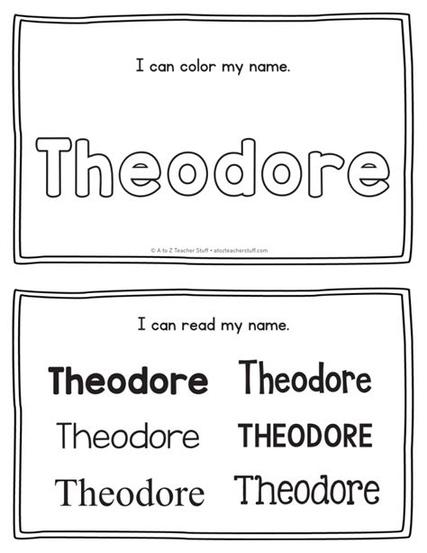 Theodore Name Practice