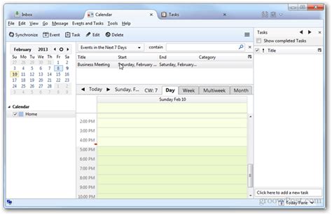 Thunderbird Calendar View