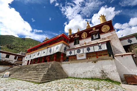 Tibetan monastery in the mountains