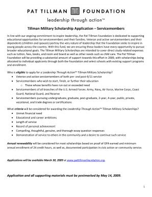 Tillman Military Scholarship