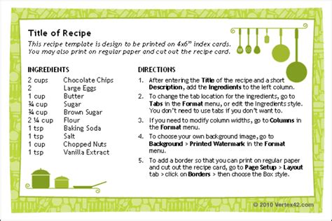 Tips for Using Printable Recipe Cards