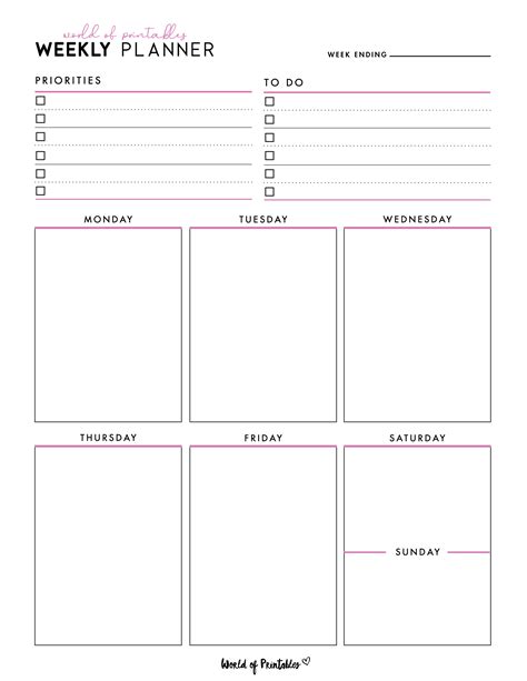 Tips for Using a Weekly Planner Template Effectively