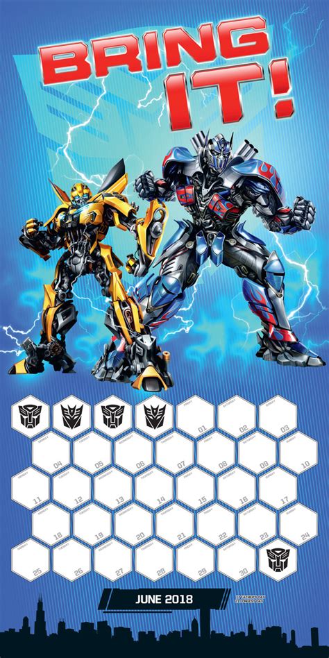 Transformers Calendar Ideas