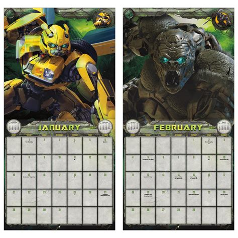 Transformers Calendar Templates