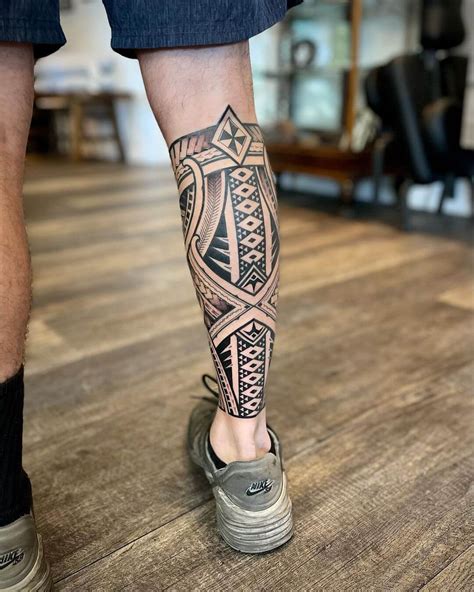 Tribal Leg Tattoo Design